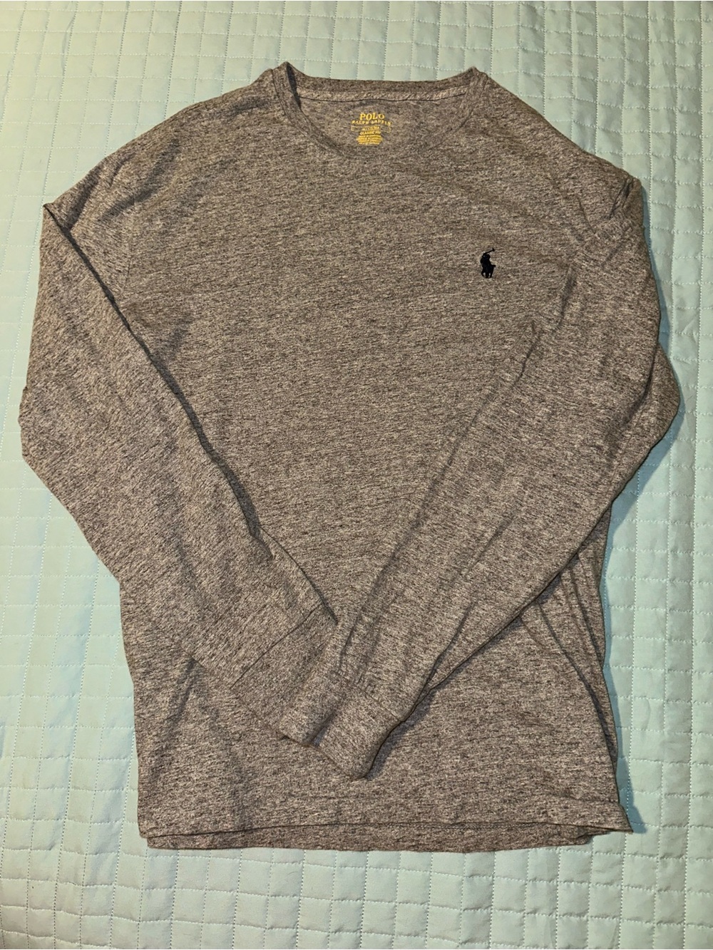 Polo by Ralph Lauren Boys Heather Gray Long-Sleeve Crew Neck Shirt